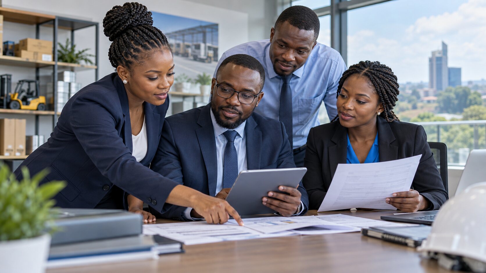 Procurement professionals reviewing supply requirements