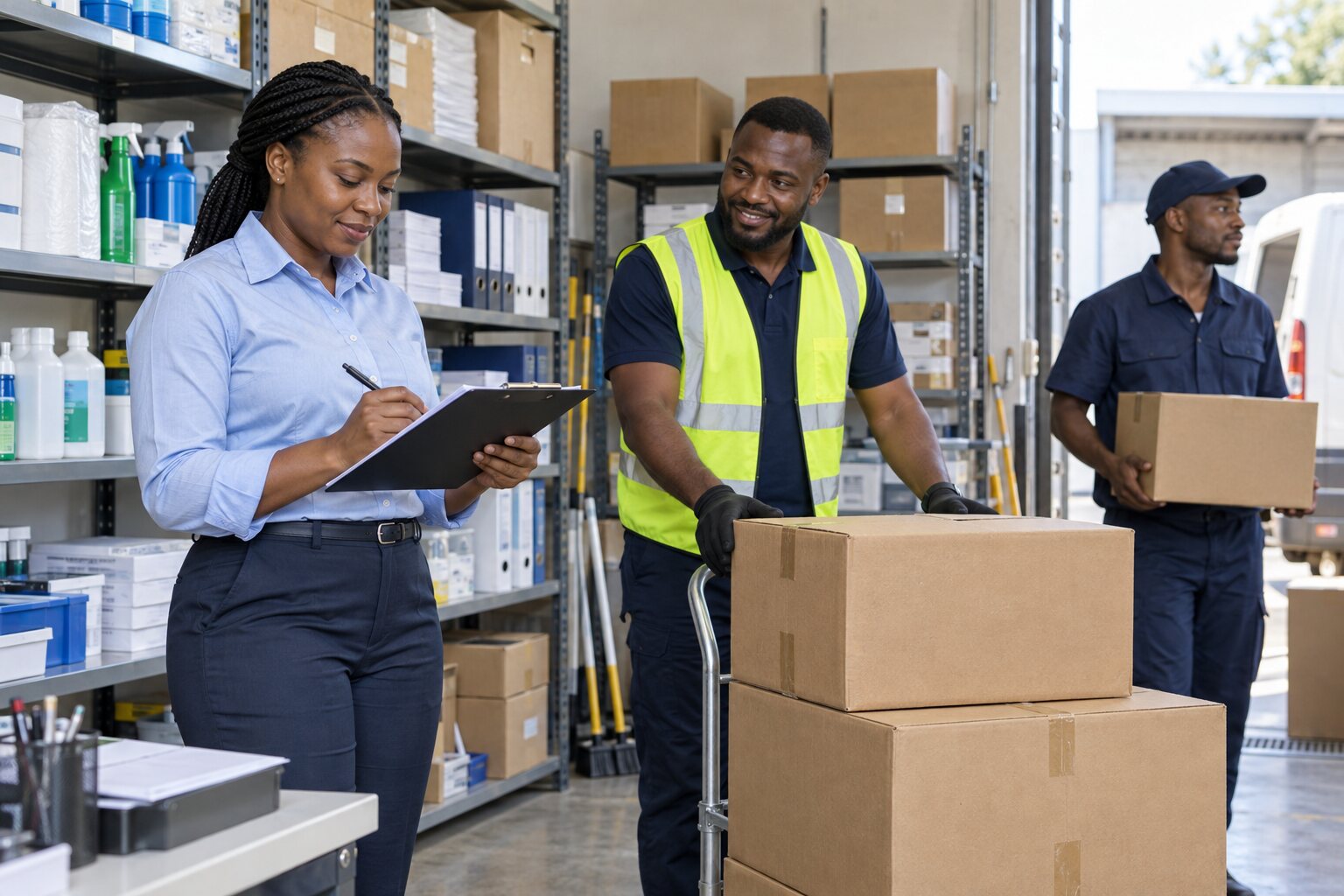 Institutional supplies and facilities materials being coordinated for delivery